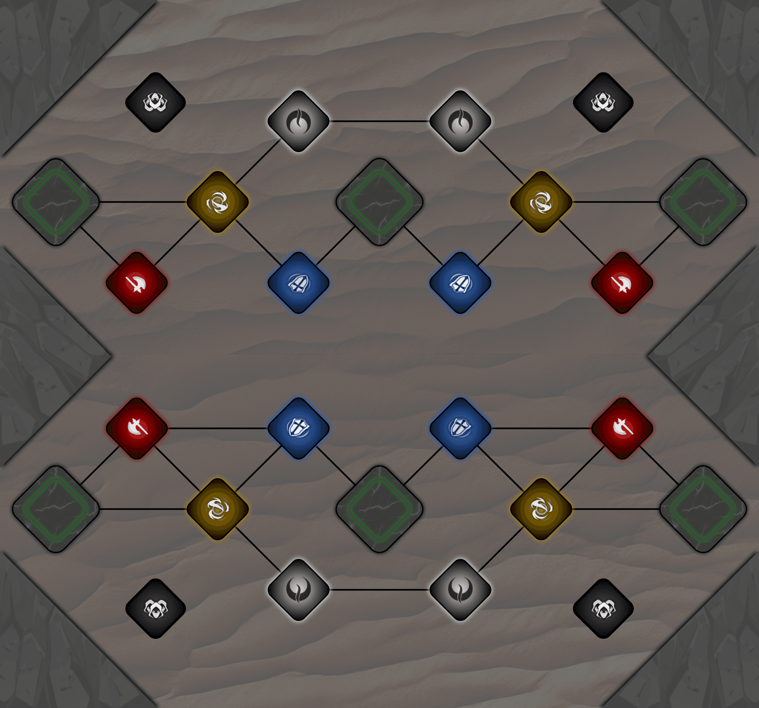 The Two Fates arena board, with the Core at its center